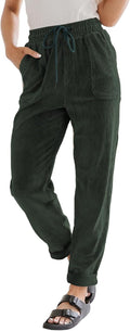 EVALESS Corduroy Pants for Women Casual Drawstring High Waist - Cozy