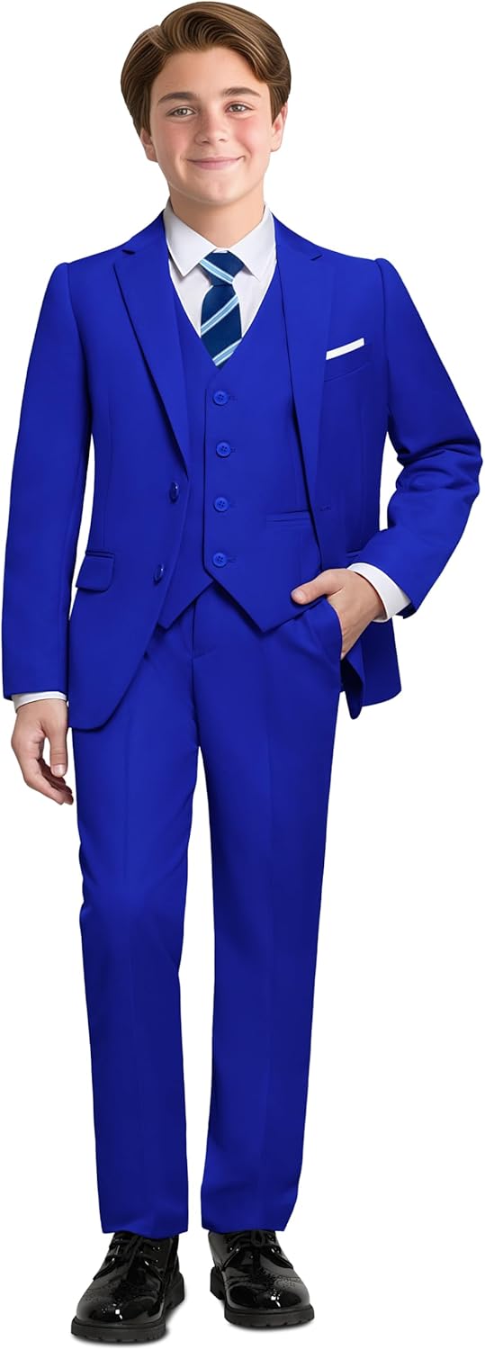Boys Suit Set with Suspenders in Regular, Slim, and Husky Fit