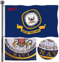 Embroidered Double Sided US Navy Flag 3x5 FT - Heavy Duty Outdoor