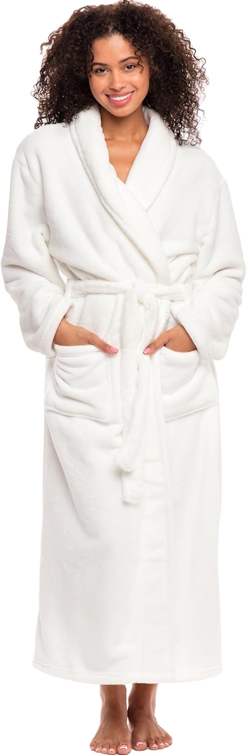 Alexander Del Rossa Plush Robe for Women - Cozy Winter Wear