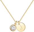Custom Birthstone Initial Necklace for Women and Girls Gift