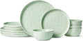 Famiware Mars Plates and Bowls Set, 12 Piece Dinnerware Set for 4