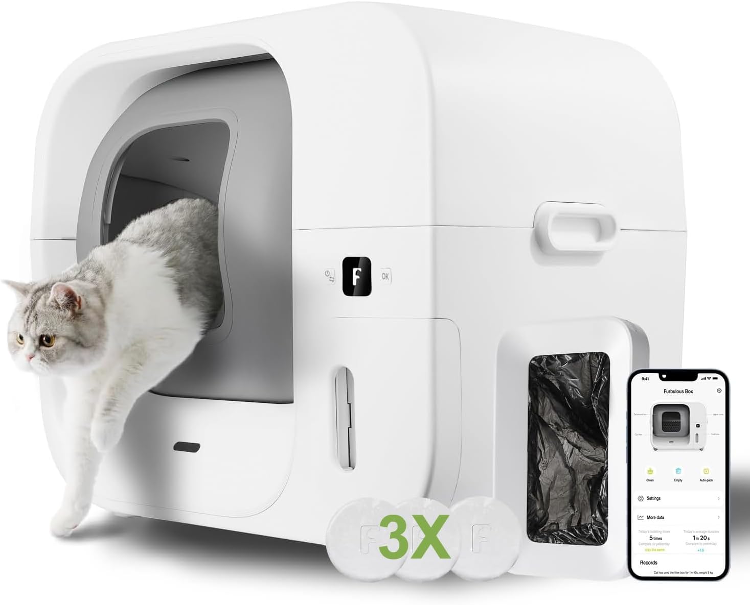 Furbulous True Odor-Free Self Cleaning Litter Box for Cats