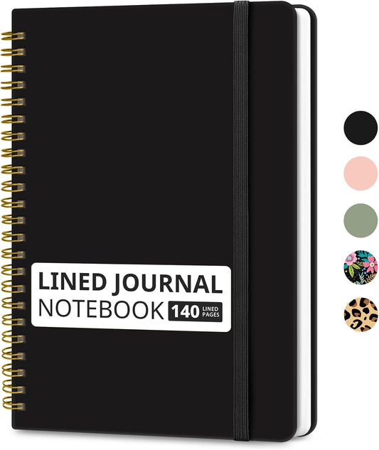 Premium A5 Hardcover Journal for Work & Writing - 140 Pages, Black