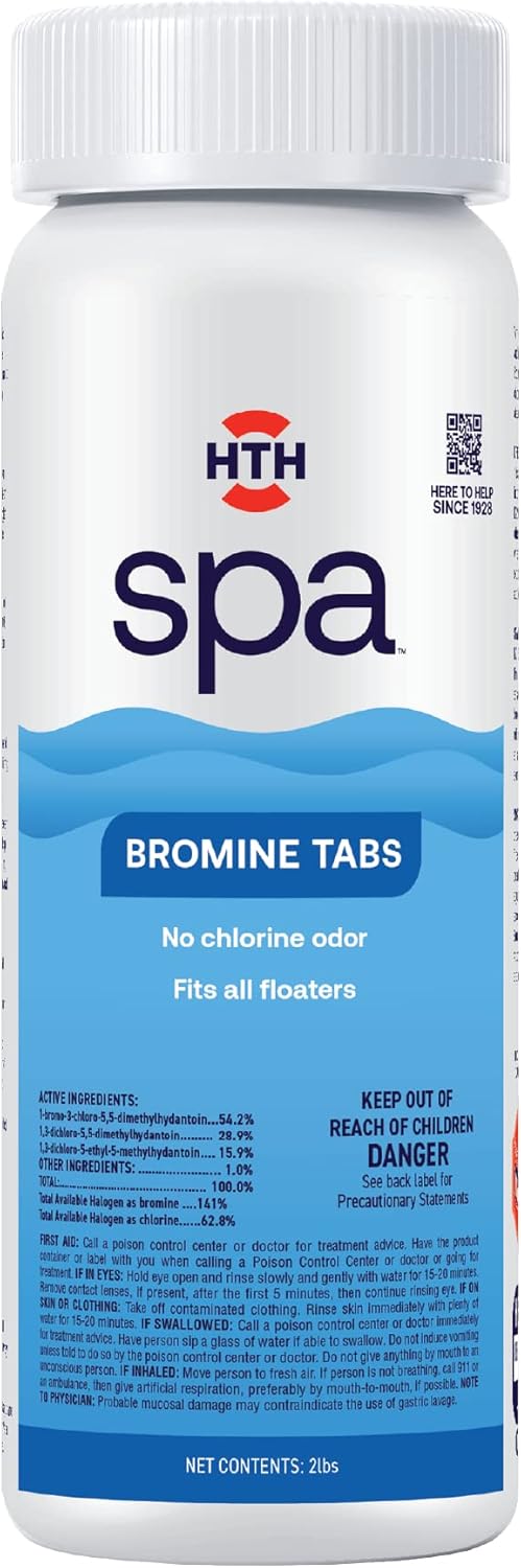 HTH Spa Bromine Tabs for Spas & Hot Tubs - Soft Water Feel
