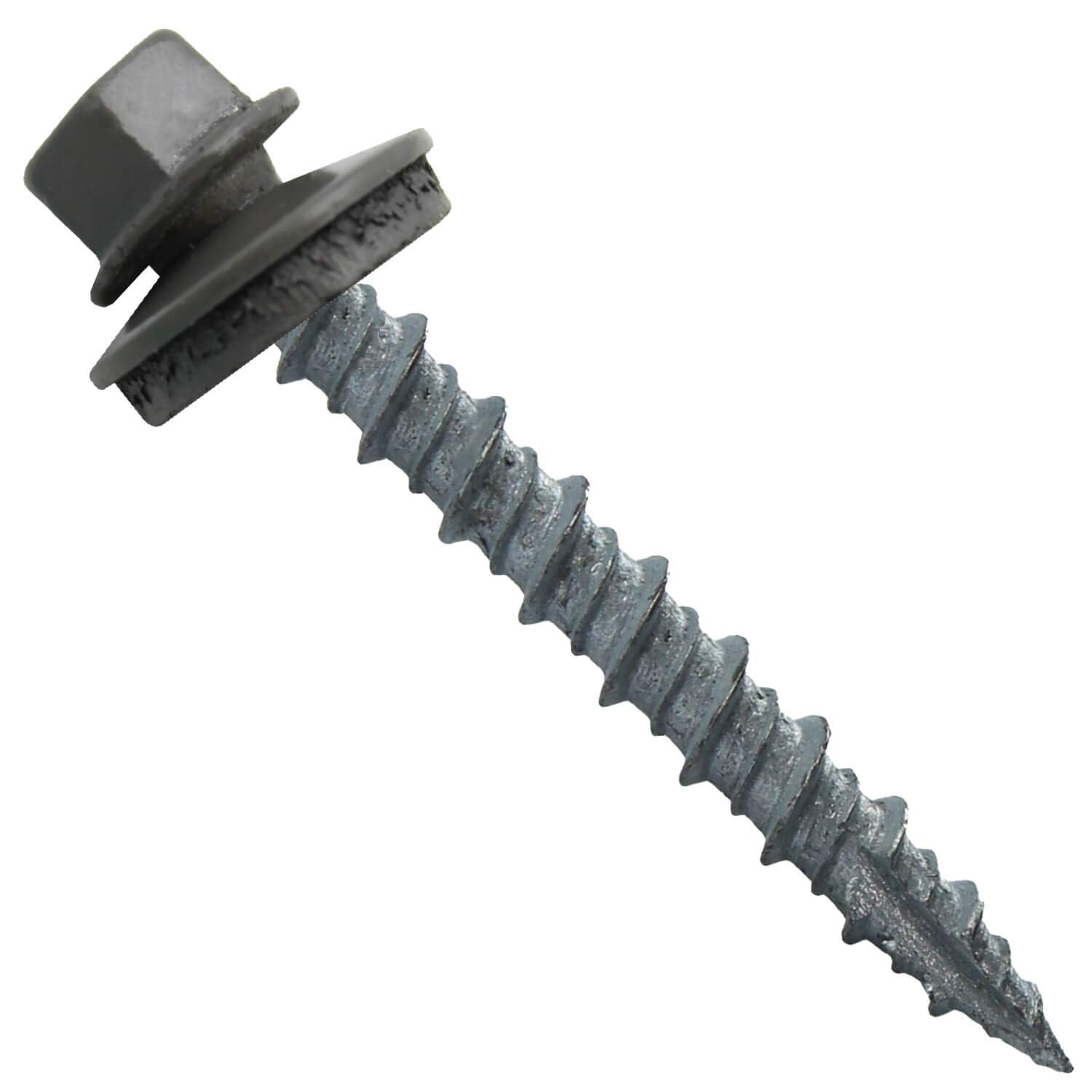 Metal Roofing Screws: 10 x 1-1/2 Charcoal Hex Head for Roofing