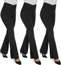 TNNZEET Black Flare Leggings for Women - Crossover Bootcut Yoga Pants