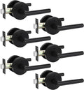 black door handles interior privacy lever - matte black 6 pack
