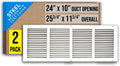 Fits 24x10 Steel Return Air Grille 2 Pack - Quiet, Durable Vent Cover