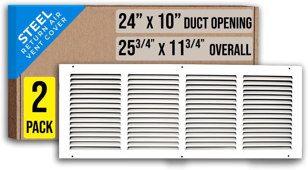 24x10 Steel Return Air Grille for Sidewall and Ceiling Use