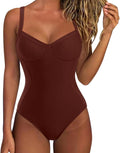 Womens Tummy Control One Piece Swimsuit with Crisscross Back