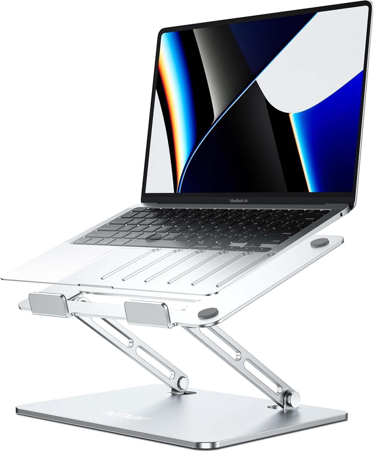 Adjustable Aluminum Laptop Stand - Ergonomic Desk Riser