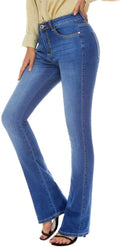 Women's Flare Bell Bottom Jeans High Waisted Wide Leg (Style 2NKC)