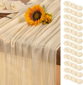 Beige Cheesecloth Table Runner Set of 12 for Elegant Decor