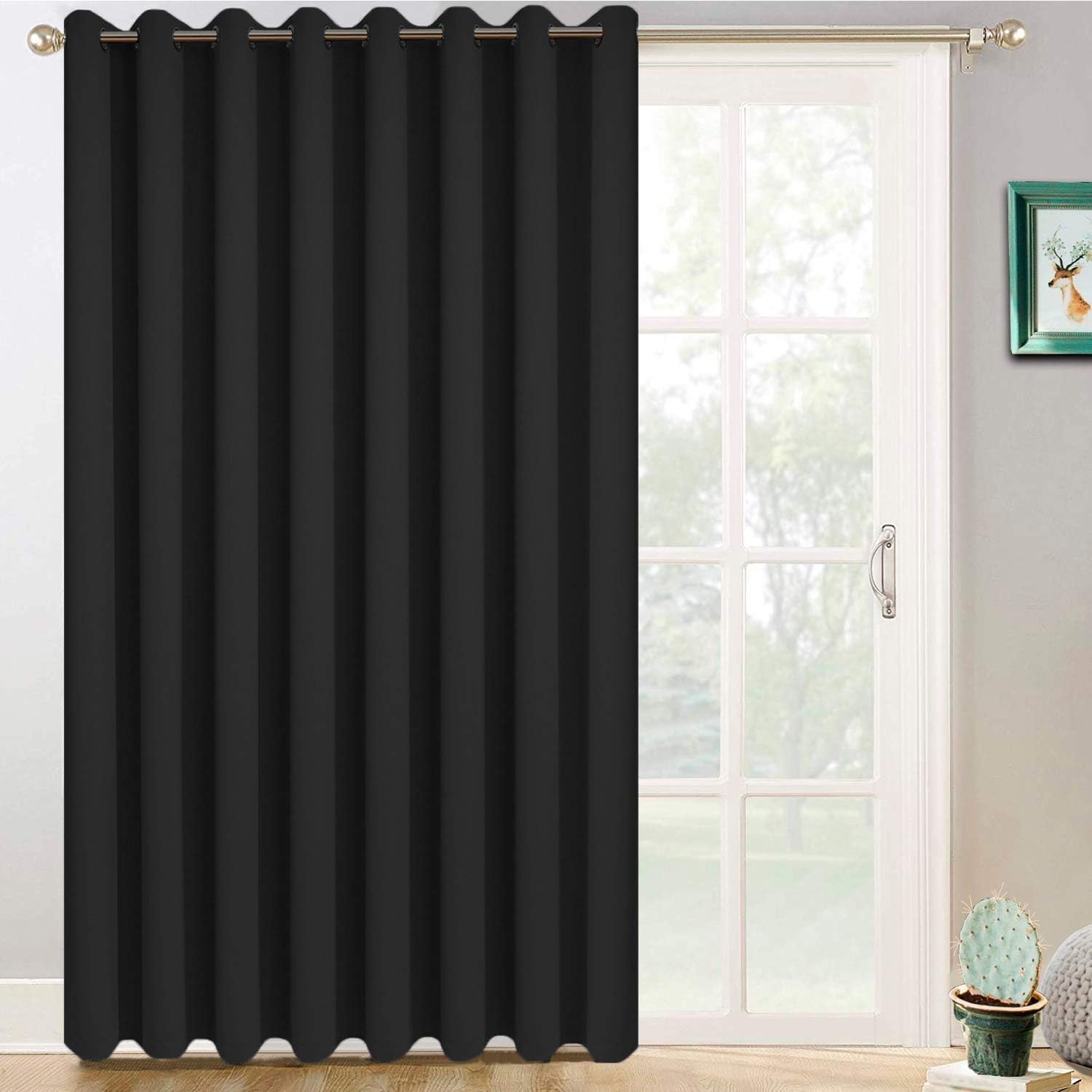 Yakamok Blackout Sliding Glass Door Curtains for Home Decor
