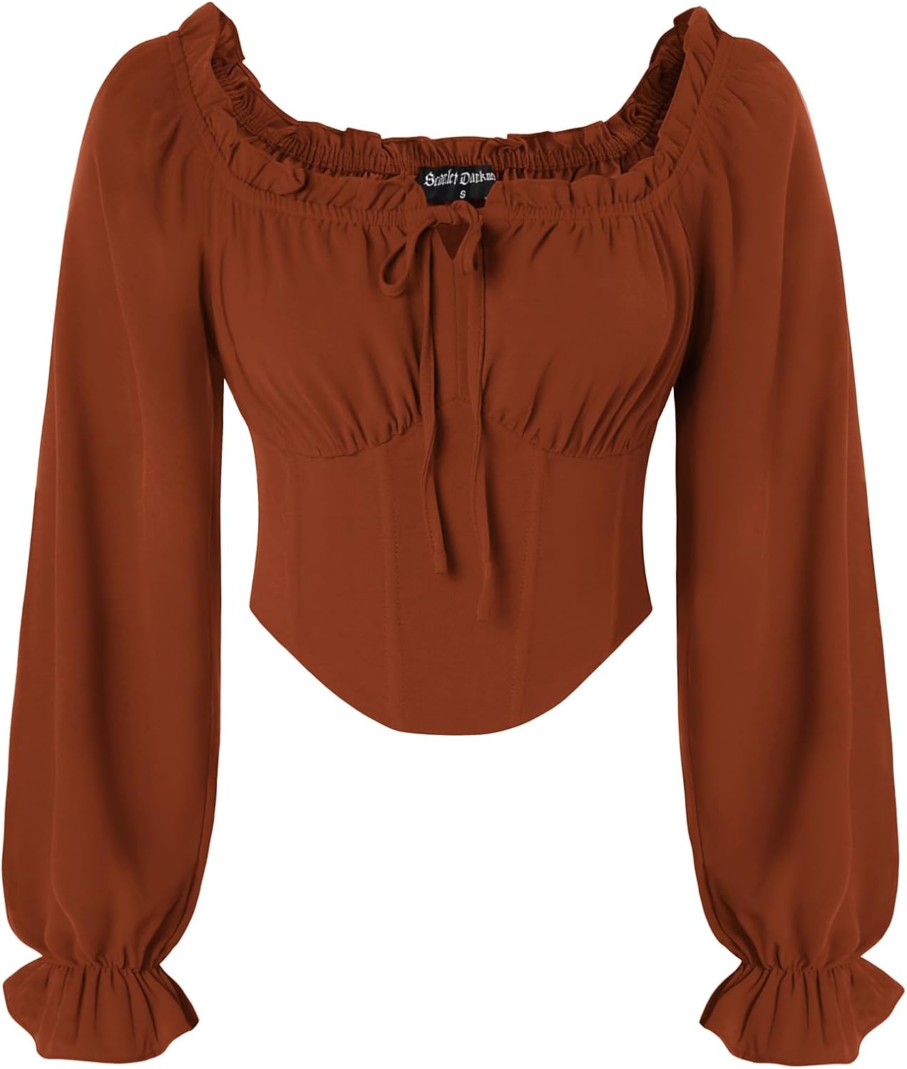 Scarlet Darkness Vintage Corset Tops for Women Renaissance Blouse