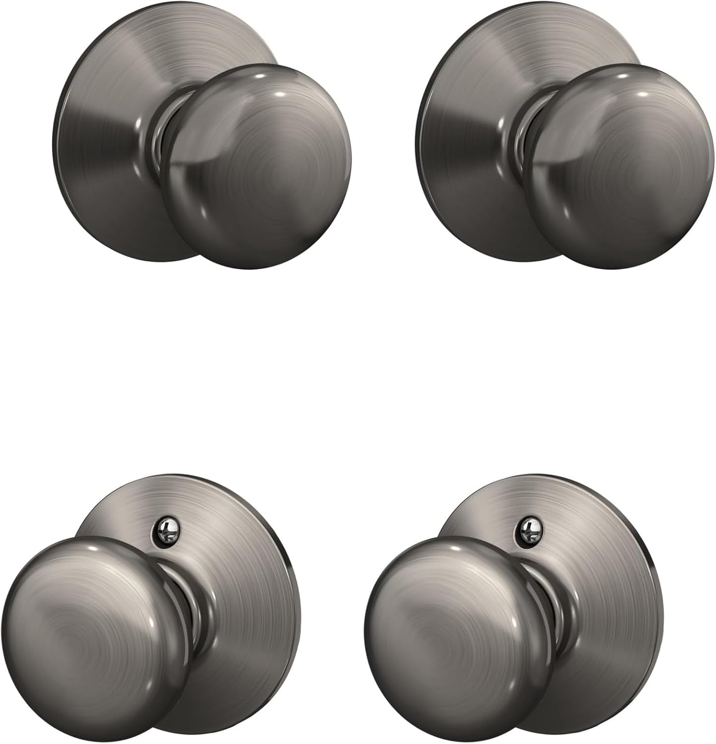 SCHLAGE F10PLY620 Plymouth Passage Knob in Antique Pewter