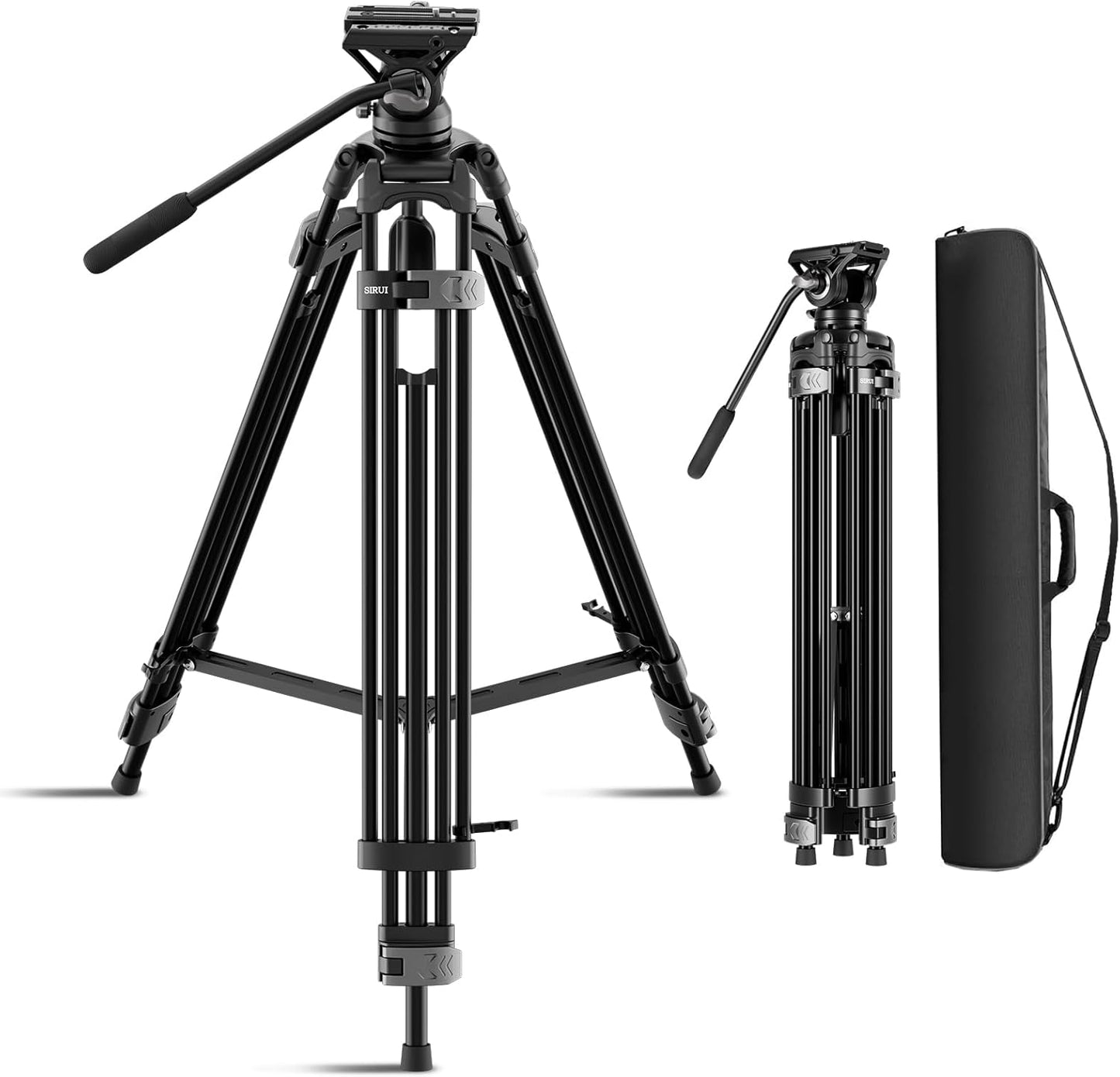 SIRUI Heavy-Duty Video Tripod with Fluid Head for Smooth Recording
