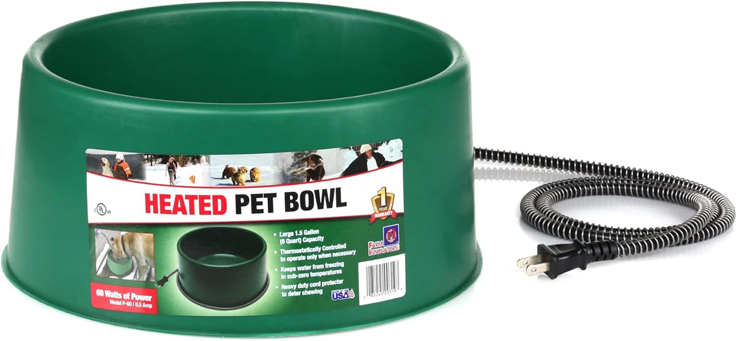 Farm Innovators Heated Pet Water Bowl: Anti-Chew & 60W