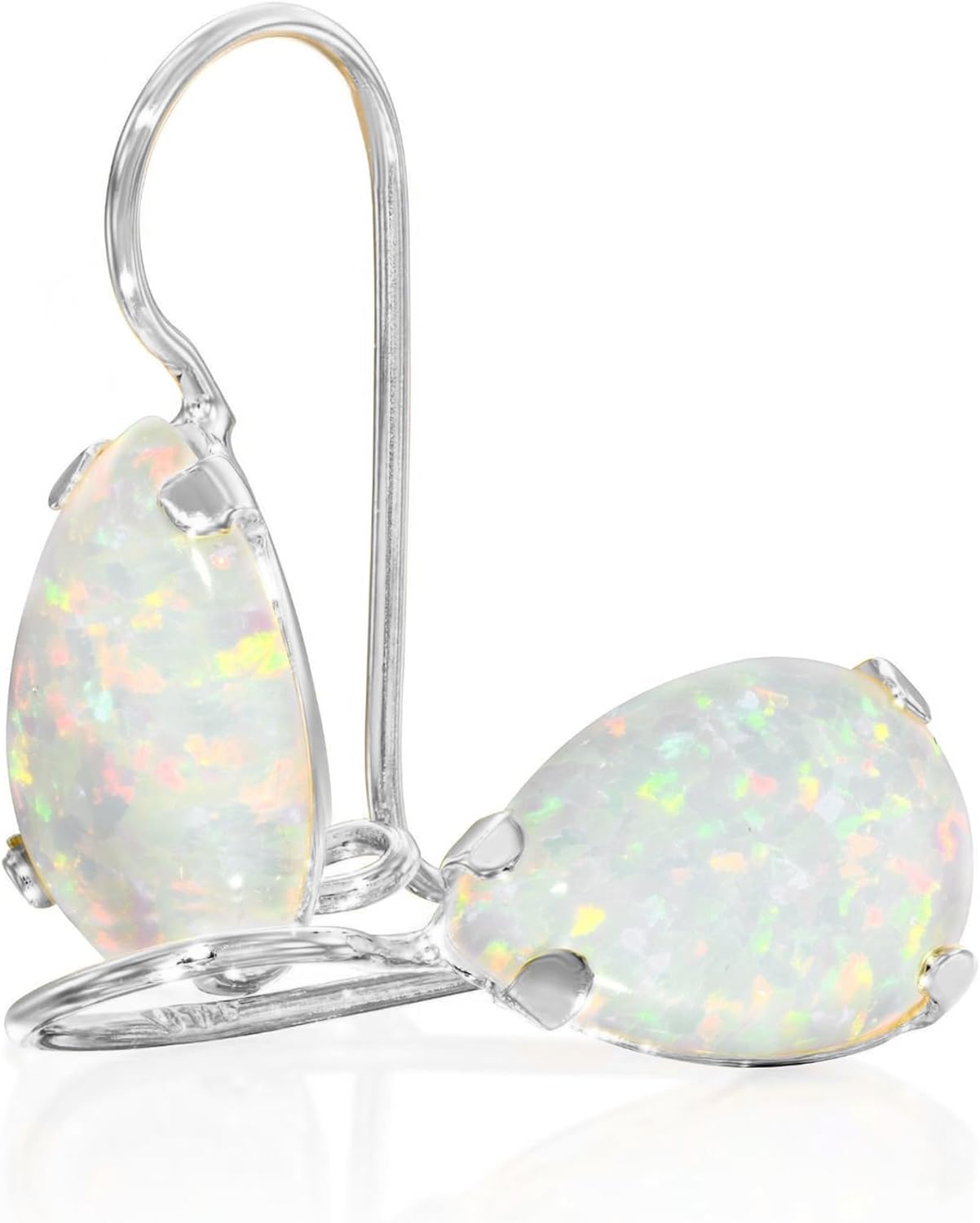 925 Sterling Silver Gemstone Teardrop Earrings for Women