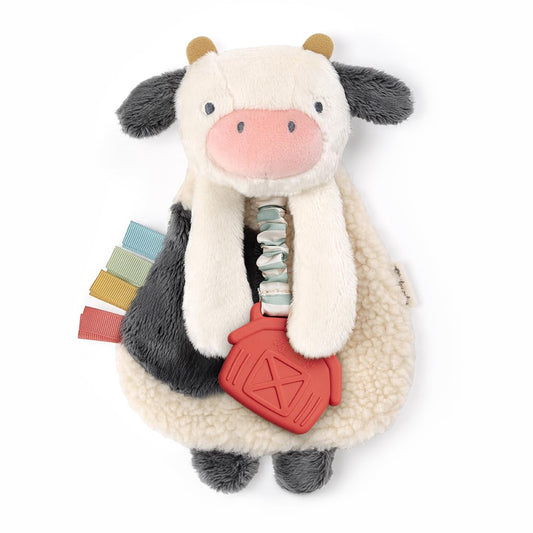 Itzy Ritzy Cow Lovey Teether - Crinkle Sound & Sherpa Fabric