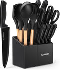 TUUMIIST 18-Piece Knife Set with Block and Utensils