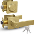 Mega Handles ROBELL Entrance Combo Satin Brass - Secure Entry