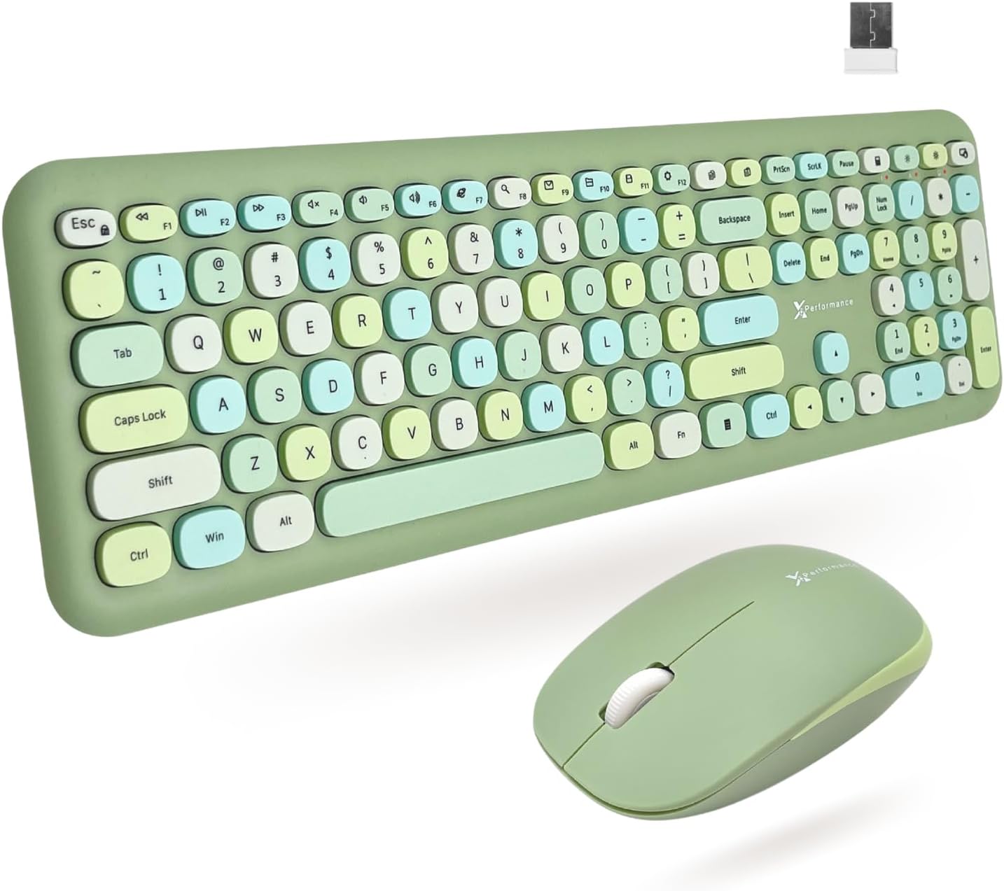 X9 Green Keyboard and Mouse Combo for Aesthetic Workspaces