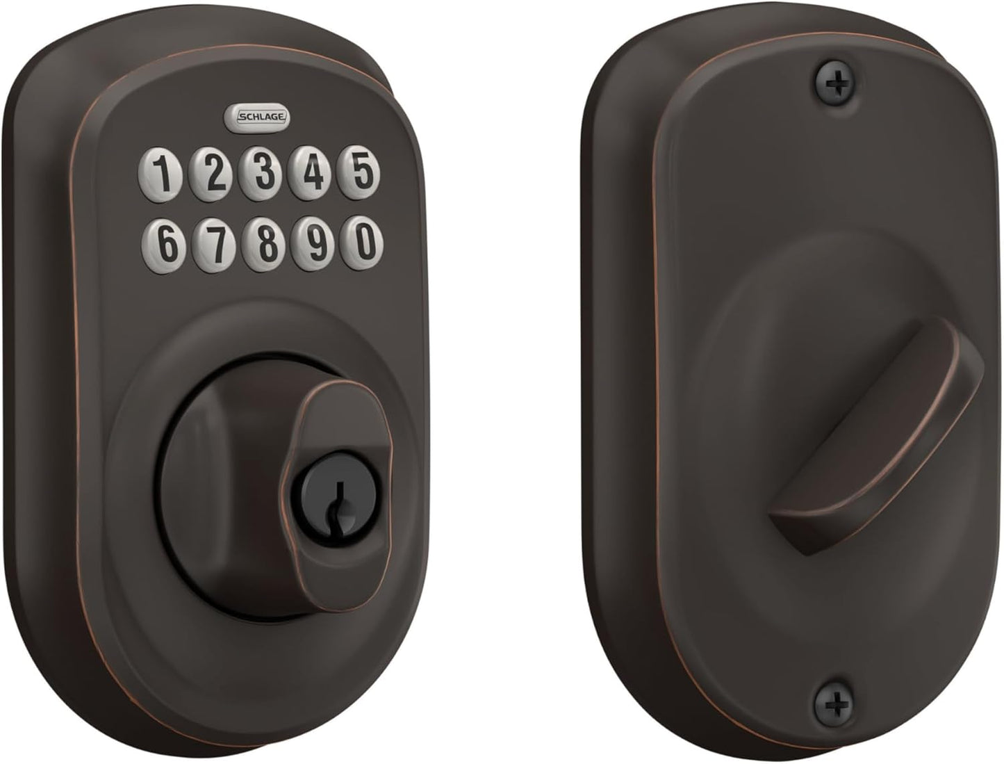 Schlage BE365 PLY 716 Plymouth Keypad Deadbolt for Security