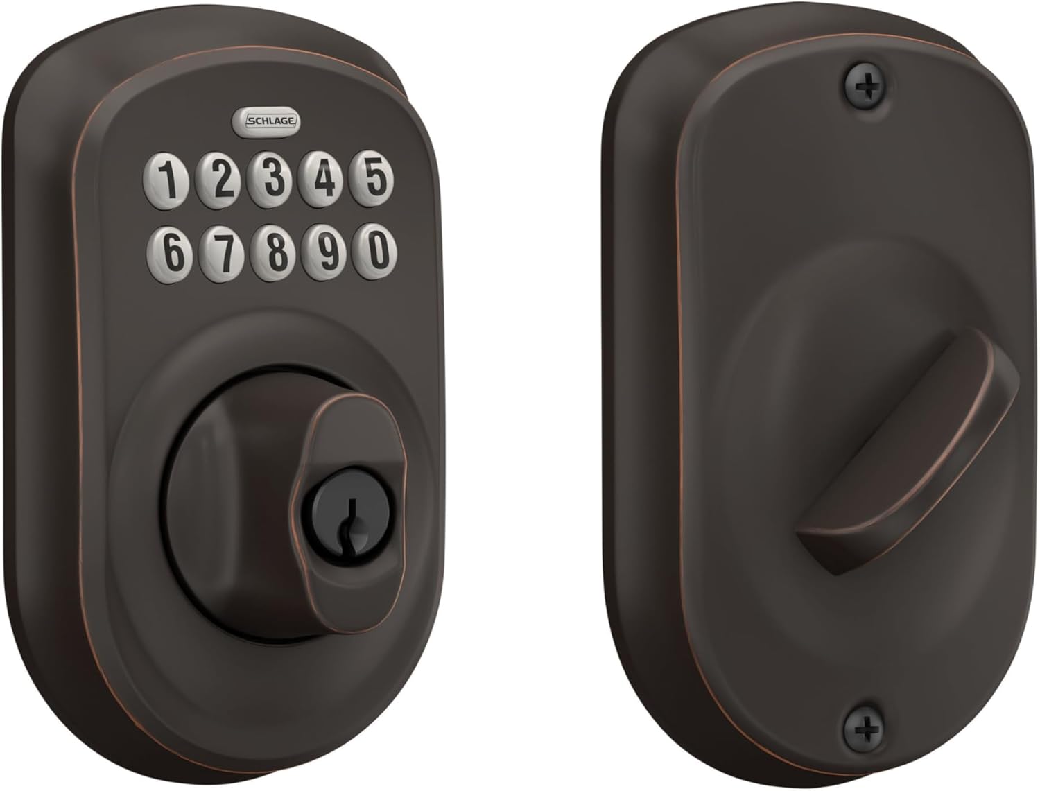 Schlage BE365 PLY 716 Plymouth Keypad Deadbolt for Security