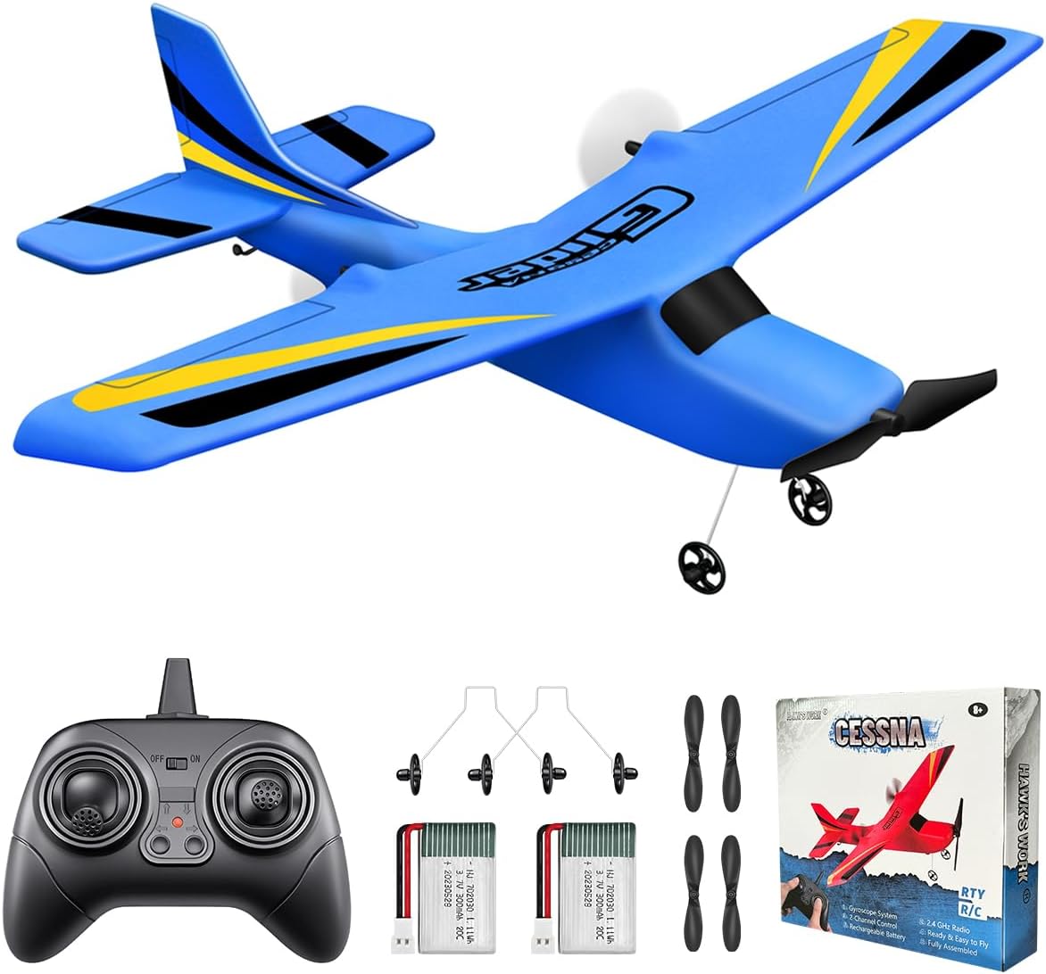 HAWK'S WORK 2 Channel RC Airplane - Easy to Fly Glider