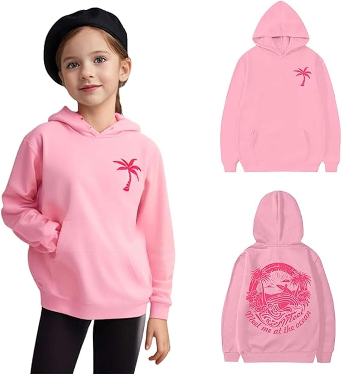 Pink Puff Hoodie for Ocean Lovers