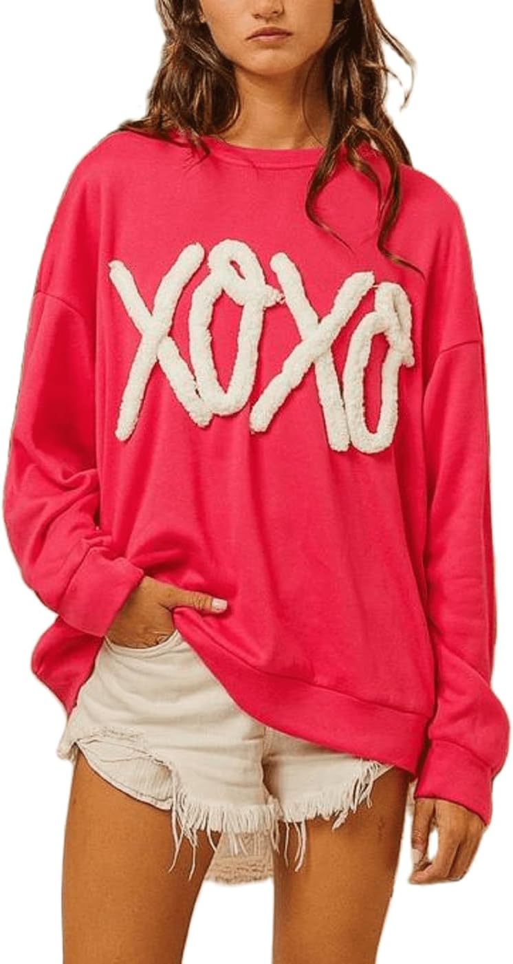 SOOKABEILA Women's Y2K Heart Sweatshirt