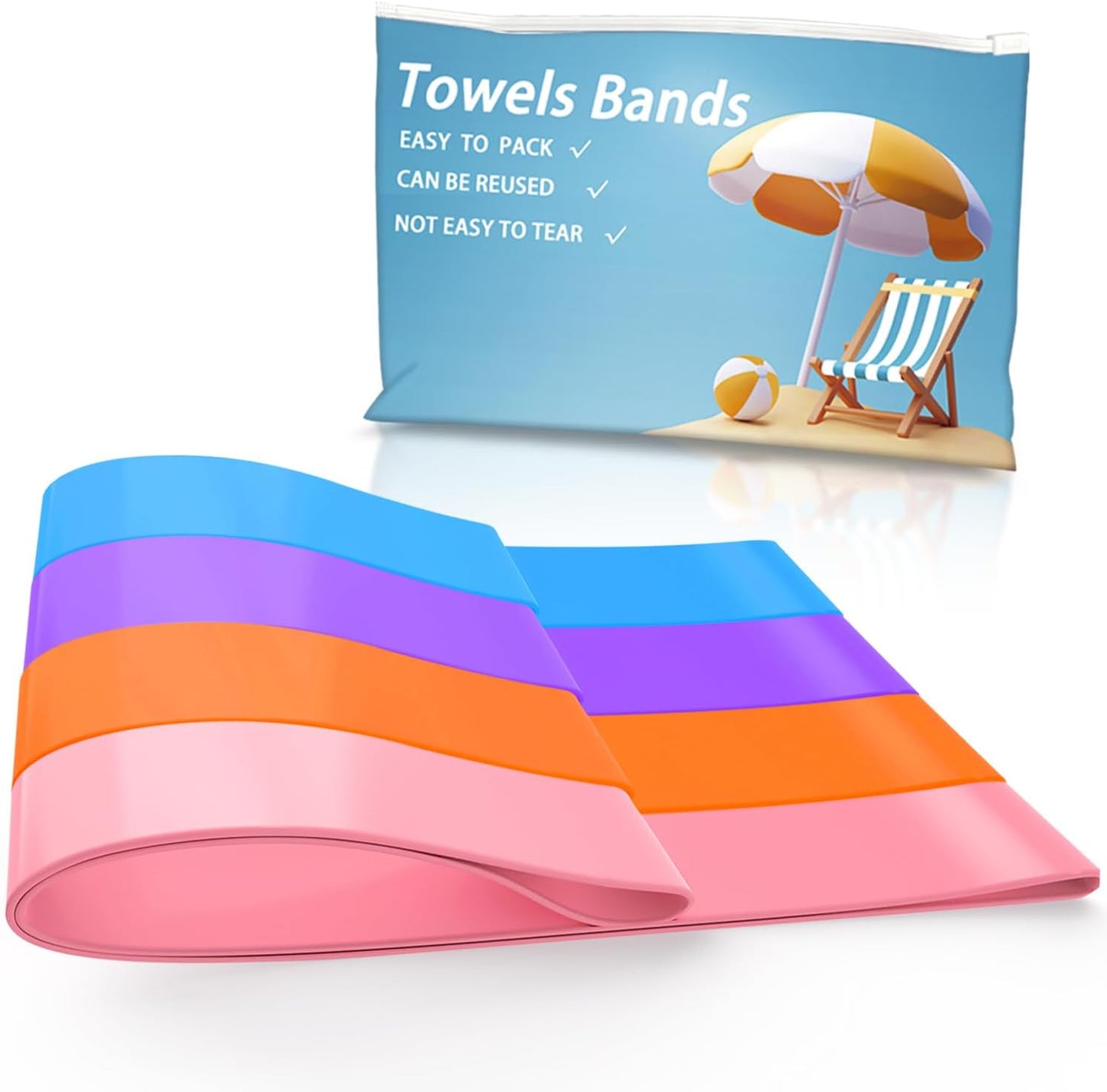 Thicken Towel Bands 4 PCS - Cruise & Beach Chair Essential