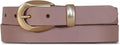 Women's Leather Skinny Belt with Sculpted Brass Buckle - Lucky Brand