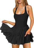 Women's Ruffle Pleated Tennis Dress for Summer Athletic Style