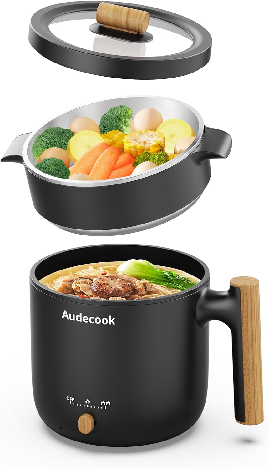 Audecook Hot Pot Electric Cooker for Ramen and More