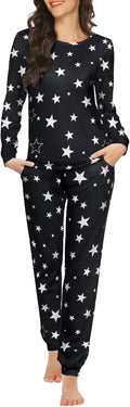 Ekouaer Womens Jogger Pajama Sets Long Sleeve - Soft Cozy Lounge Set