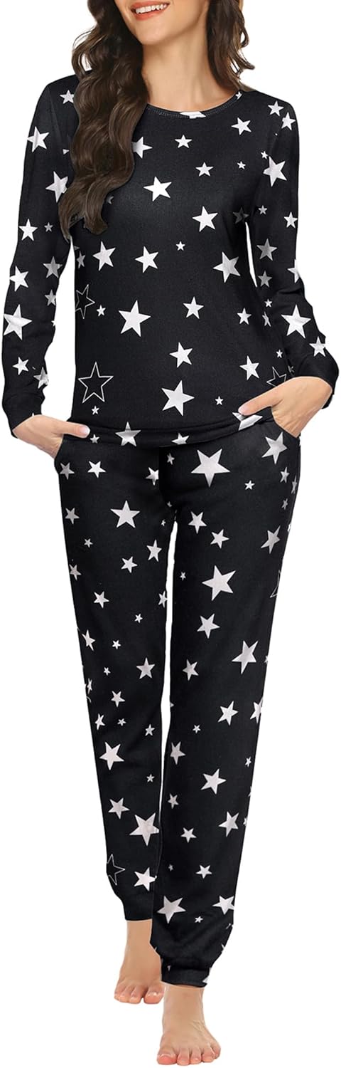 Ekouaer Womens Jogger Pajama Sets for Cozy Sleep and Lounge