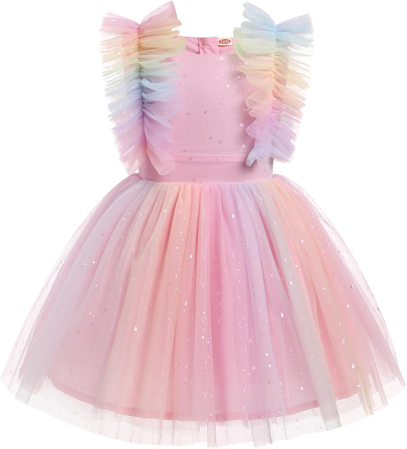 Girls Birthday Party Dress with Butterfly Daisy Polka Dots