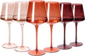 Colored Wine Glasses Set of 6 - 18oz Hand-Blown Crystal Wine Glasses