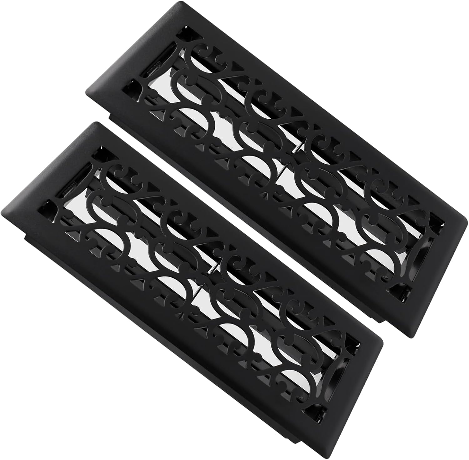 2 Pack 4x12 Heavy Duty Steel Floor Registers for Adjustable Airflow