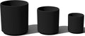 Veradek Demi Series Set of 3 Round Planters - Durable Plastic-Stone
