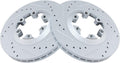 TRQ Front Brake Rotor Set G-Coated Drilled and Slotted - Improved