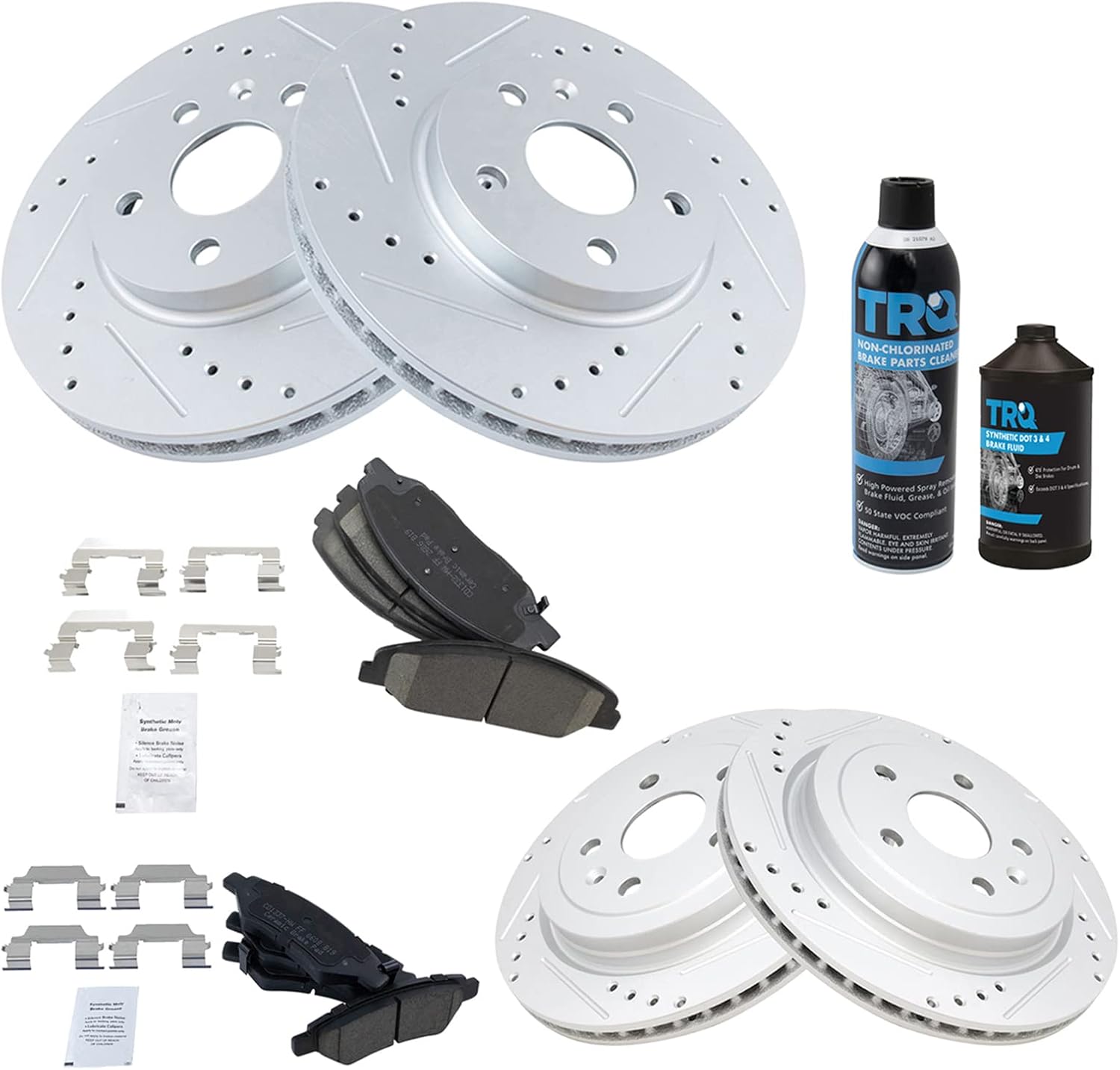 TRQ Performance Brake Pad & Rotor Kit for Cadillac CTS 2008-2014