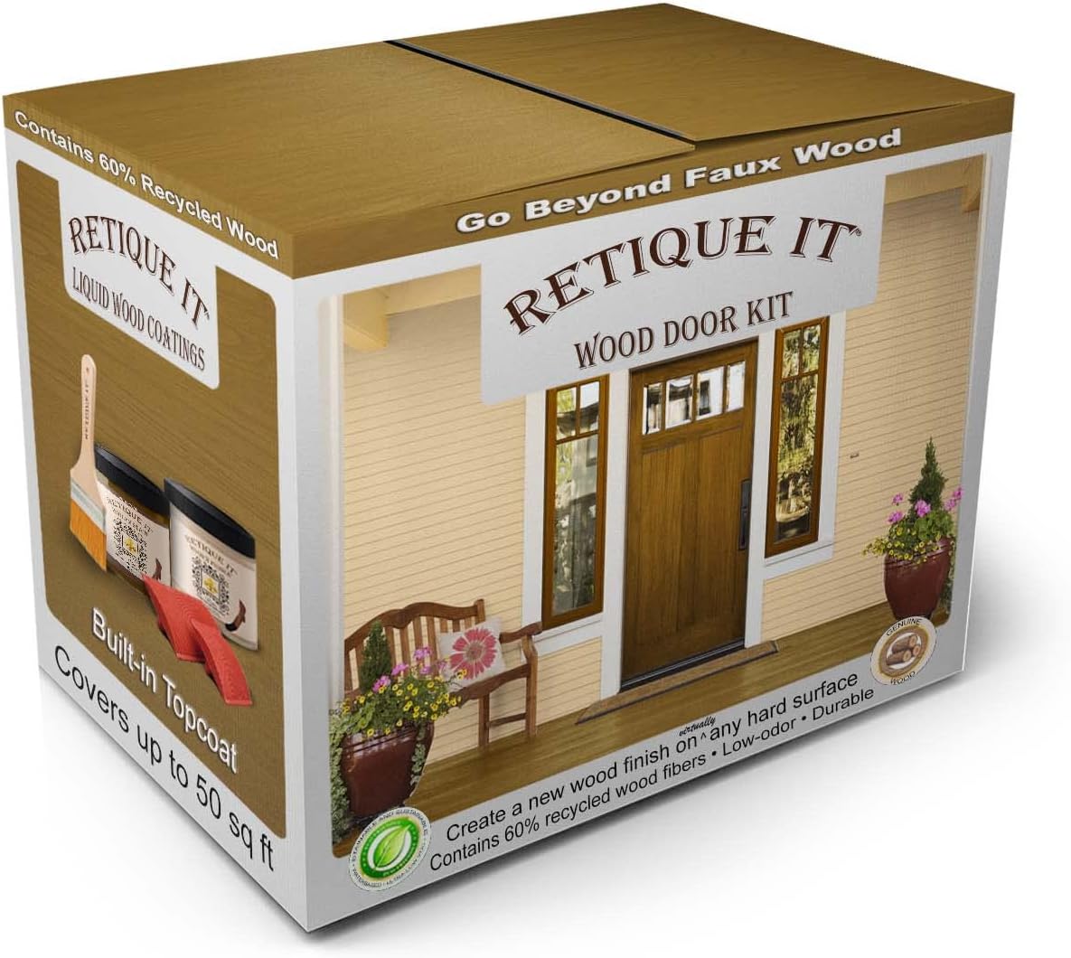 Wood Finish Front Door Kit for Stunning Curb Appeal