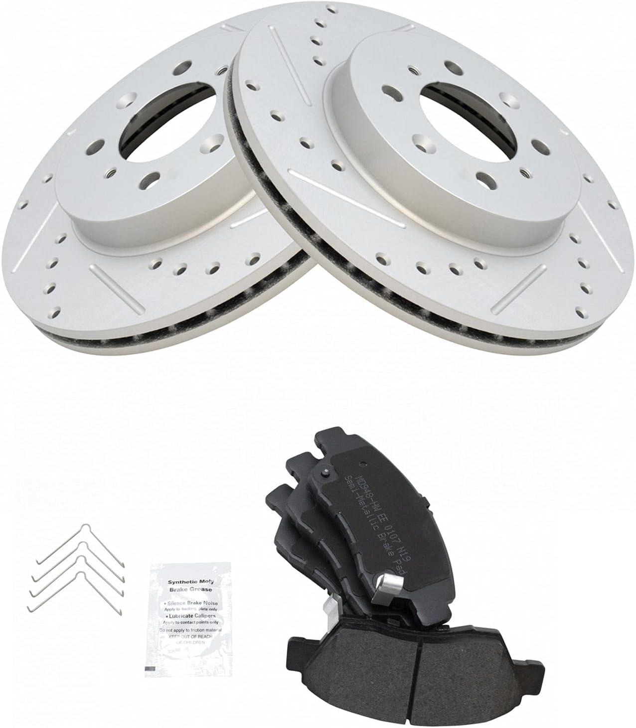 TRQ Front Performance Brake Pad & Rotor Kit for Honda Civic