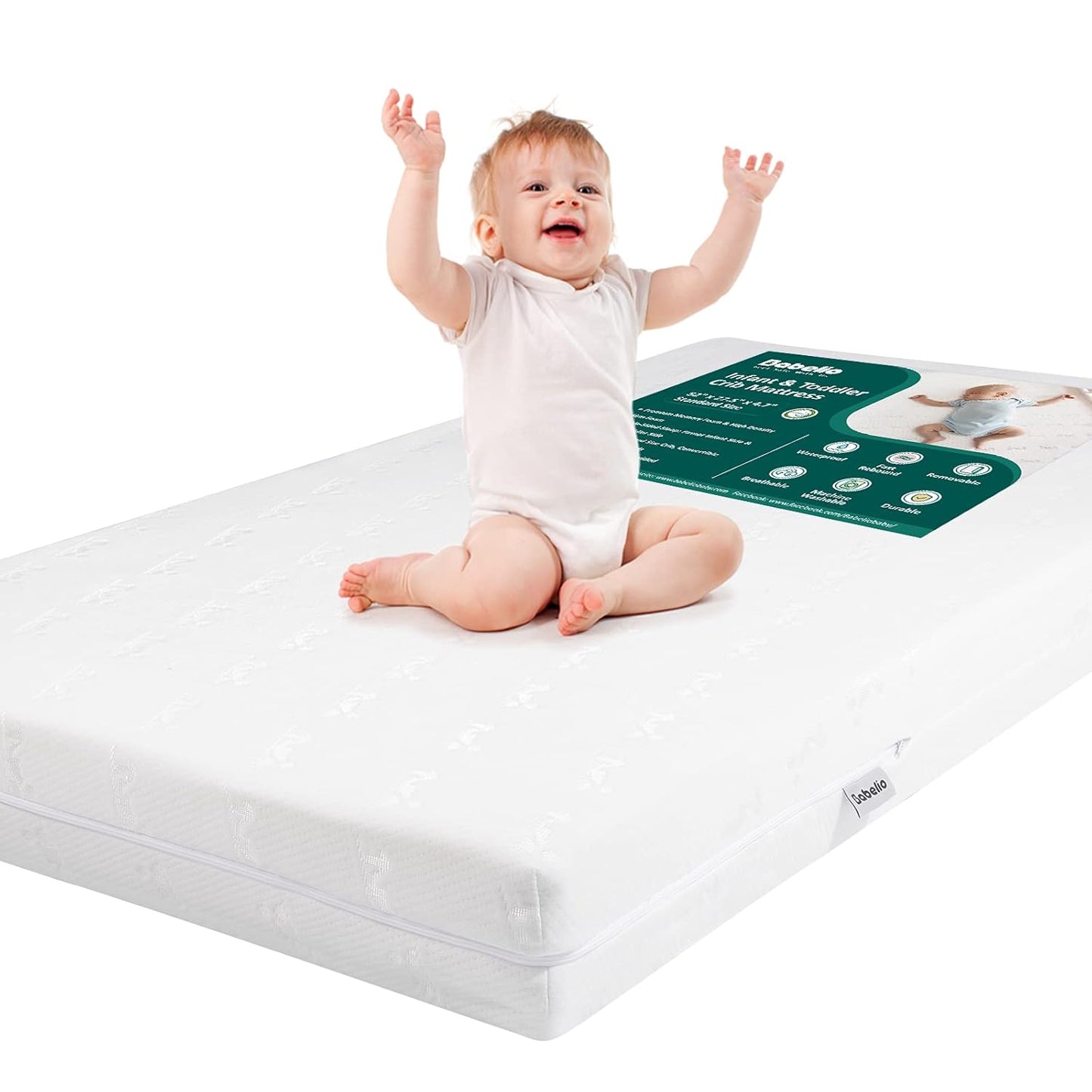 BABELIO Breathable Crib Mattress for Baby and Toddler Comfort