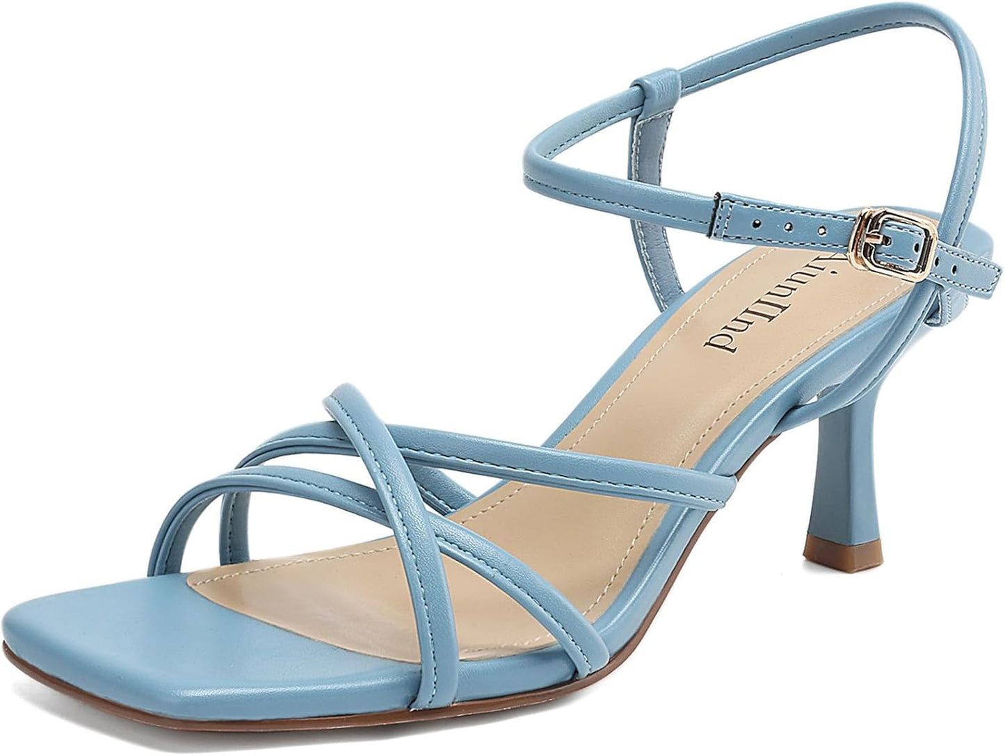 Women's Sandals Square Open Toe Kitten Heels for Comfy Style