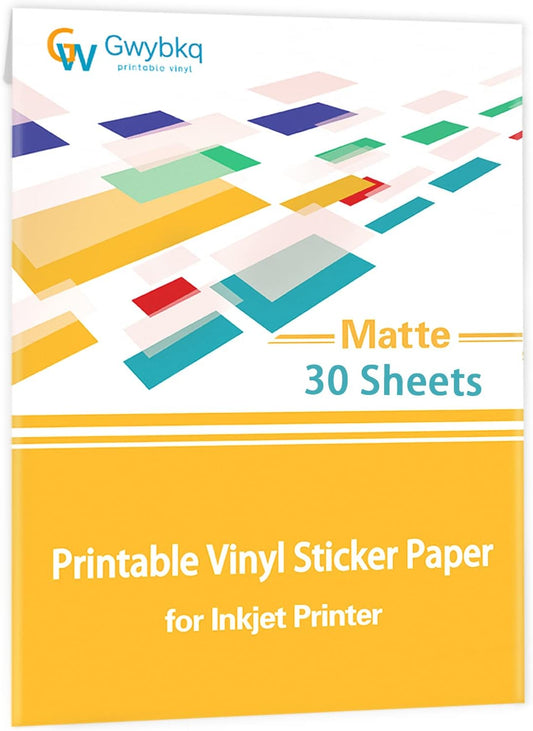 Gwybkq Waterproof Vinyl Sticker Papers - 30 Sheets
